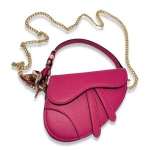 Doe A Deer saddle purse fuchsia